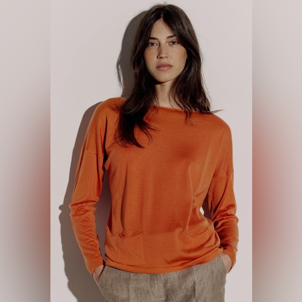Franck Namani Paris Long Sleeve Sweater Cashmere Silk Made In Italy Size 40 US 4